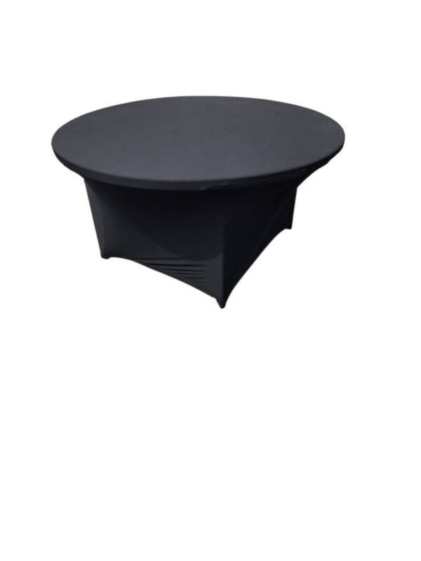 te huur tafelrokken zwart voor ronde vouwtafels 150cm