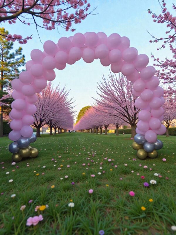 te huur gevulde ballonnen boog