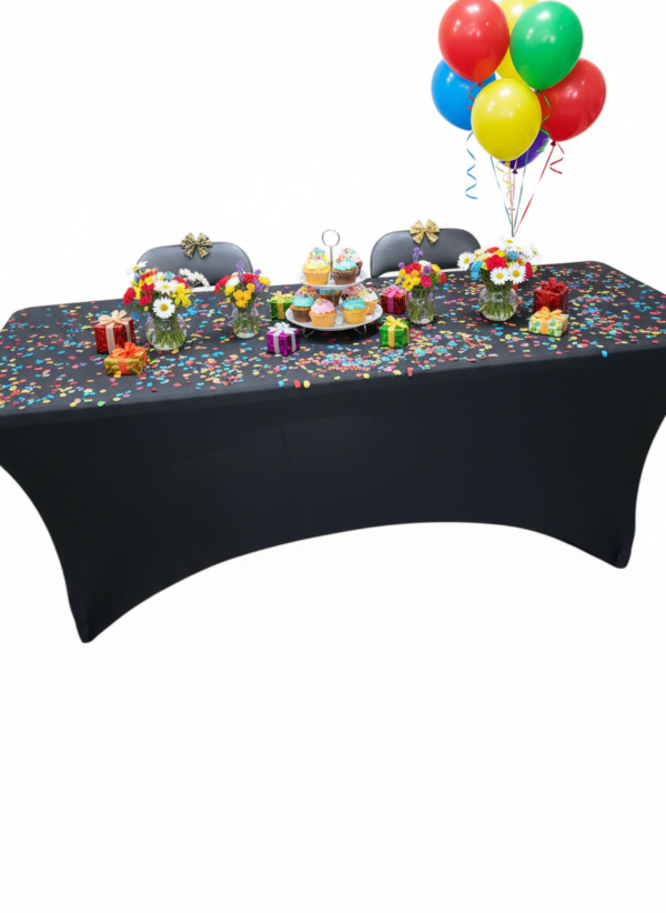 te huur tafel rokken zwart 180x70