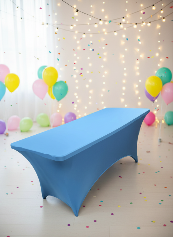 te huur tafel rokken blauw 180x70