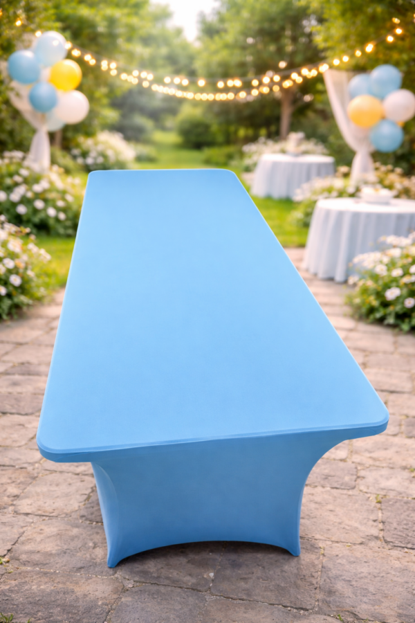 te huur tafel rokken blauw 180x70