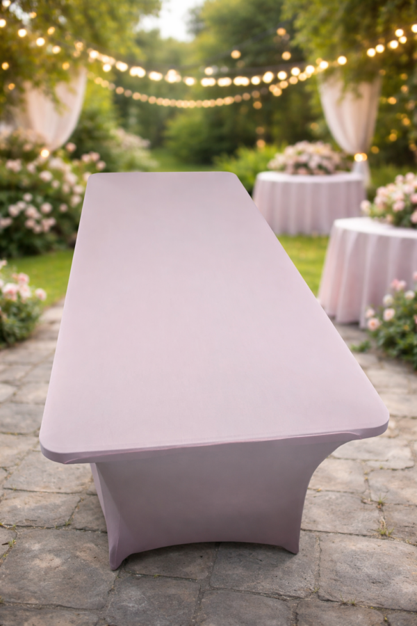 te huur tafel rokken roze 180x70