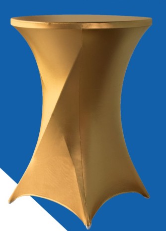 te huur tafelrokken sta tafels goud metallic