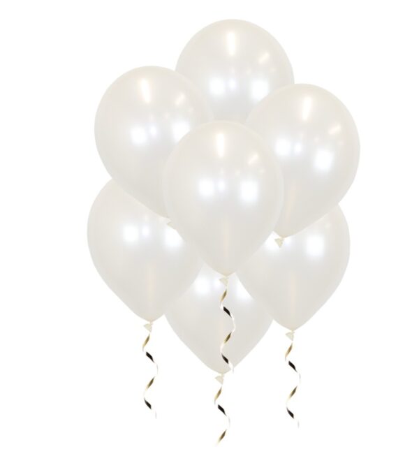 te koop: wit metallic ballonnen