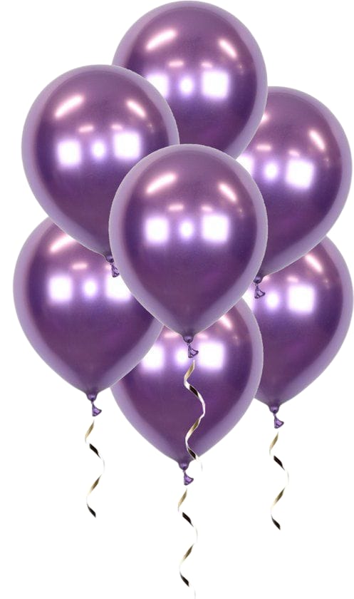 te koop: chrome paars ballonnen