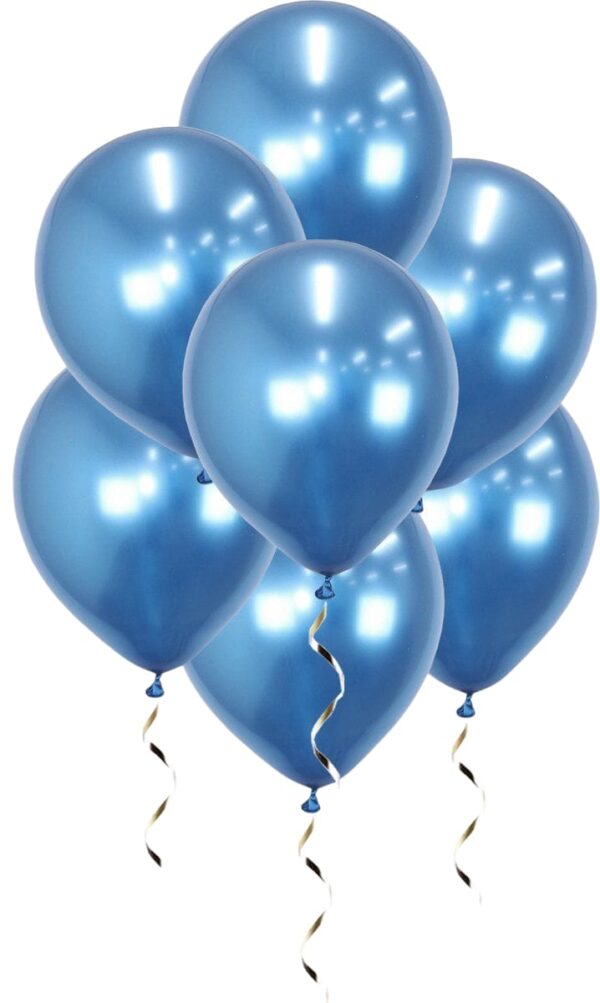te koop: chrome blauw ballonnen