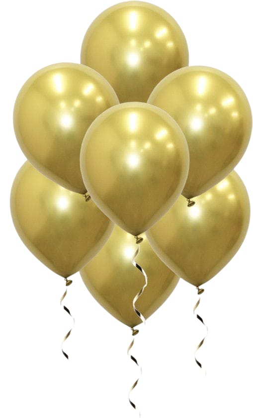 te koop: crome goud ballonnen